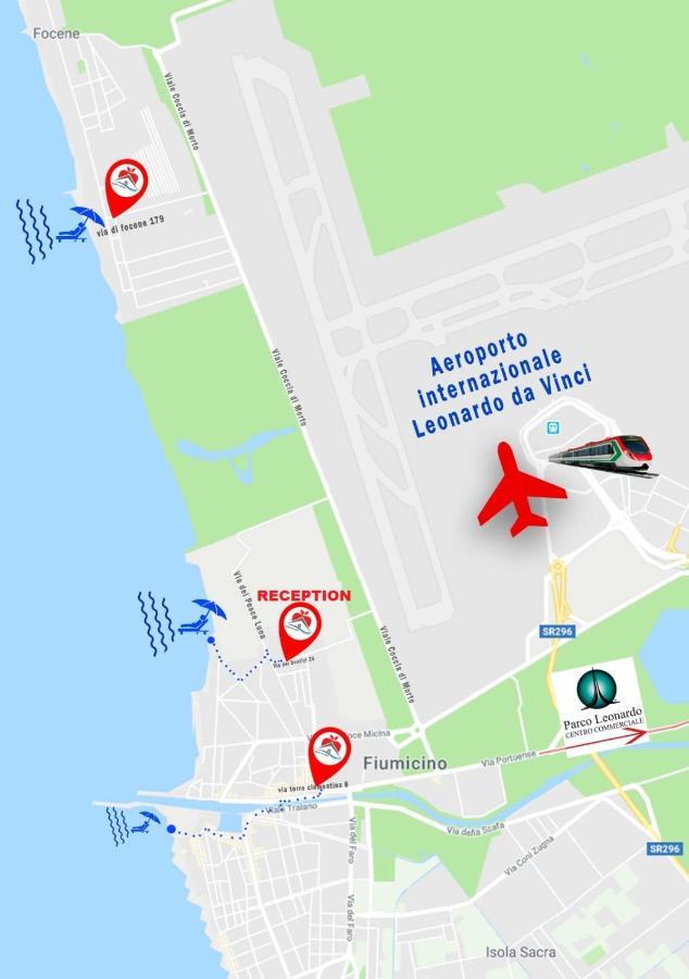 Apple Rooms Rome Airport Fiumicino Exteriör bild Location of the airport